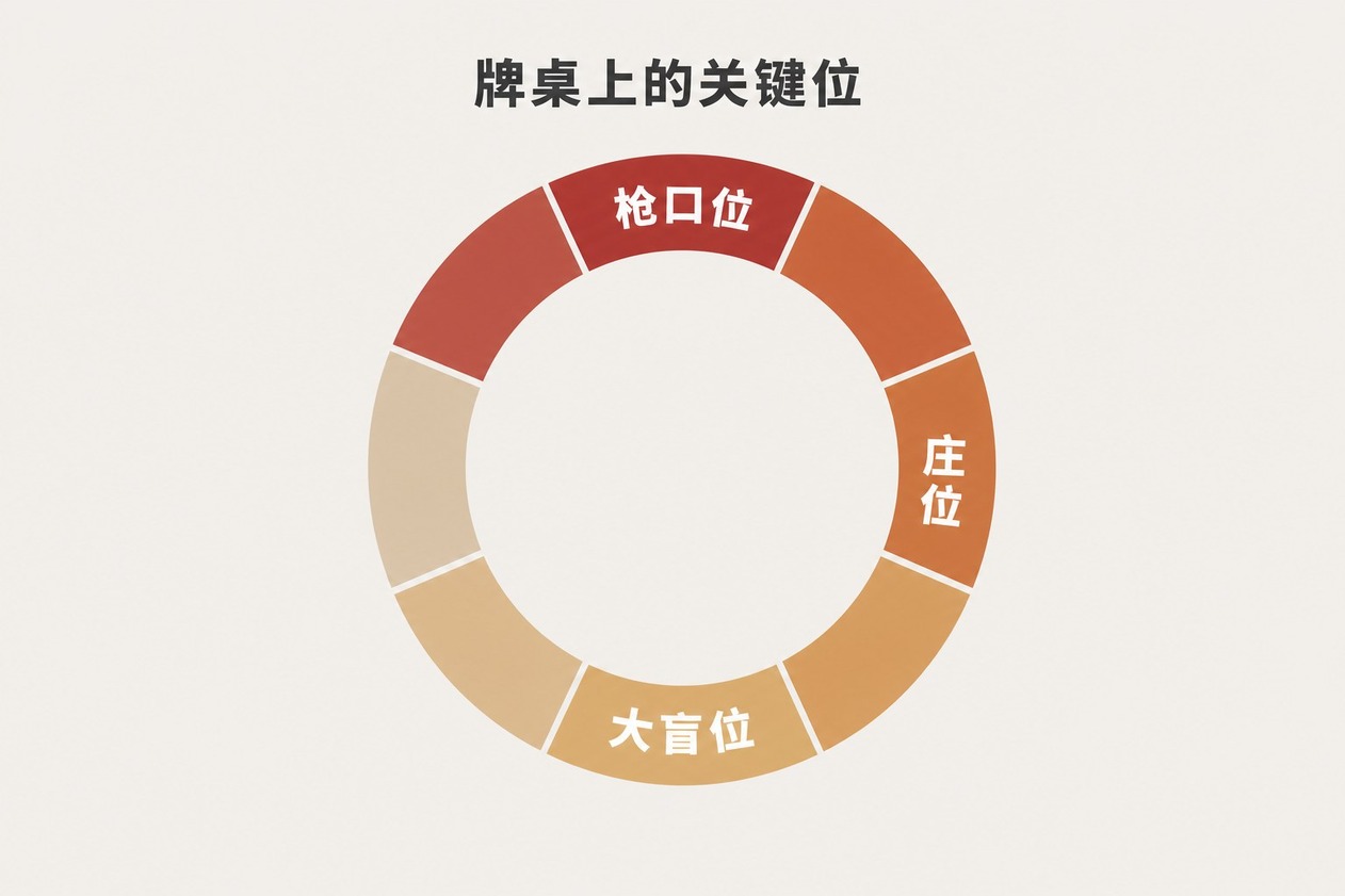 德州扑克庄位与枪口位的位置示意